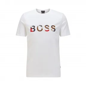 雨果博斯/Hugo Boss 男士迷彩印花徽标丝光棉 T 恤 hbas50434748100