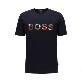 雨果博斯/Hugo Boss 男士迷彩印花徽标丝光棉 T 恤 hbas50434748402