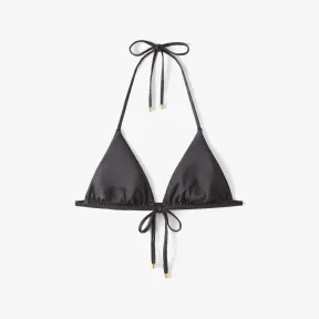 Jimmychoo/吉米周 ARIAH-黑色JC字母印花环保再生尼龙拼莱卡三角比基尼上衣 ARIAHB050013776