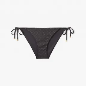 Jimmychoo/吉米周 AUBRIE-黑色JC字母印花环保再生尼龙拼莱卡比基尼三角裤 AUBRIEB050013776