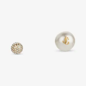 Jimmychoo/吉米周 AURI STUDS | 金色金属珍珠水晶耳钉 AURISTUDSJIQ0C9457