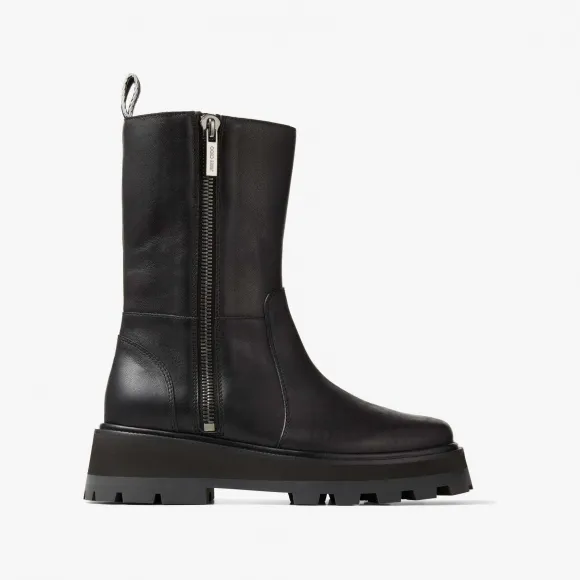 Jimmychoo/吉米周 BAYUFLAT-黑色软平底靴 BAYUFLATRES010003