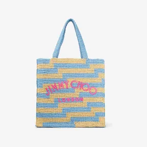 Jimmychoo/吉米周 自然色烟青色撞色 Avenue 钩针编织托特包 BEACHTOTENSBXD0C9936