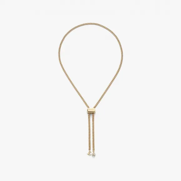 Jimmychoo/吉米周 BonBonNecklace-珍珠和JC交织字母饰金色金属项链 BONBONNECKLACEMFQOO0022