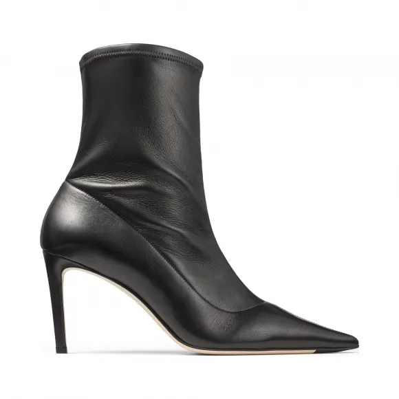 Jimmychoo/吉米周 黑色弹力纳帕羊皮短靴  BRIN85SRN010003