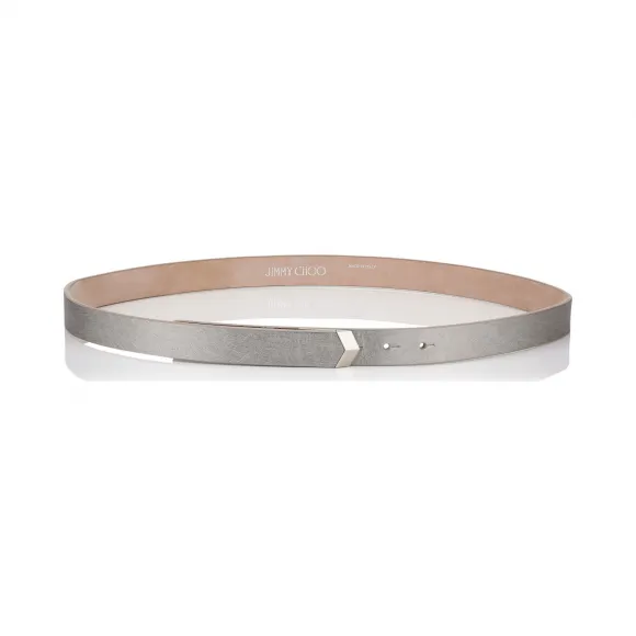 Jimmychoo/吉米周 复古银蚀刻金属Spazzolato皮革臀部腰带 BRITTSETZAA0202