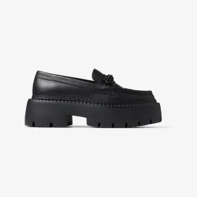 Jimmychoo/吉米周 BRYER LOAFER FLAT乐福鞋-水晶饰黑色牛犊纹皮乐福鞋 BRYERLOAFERFLATXXC013809