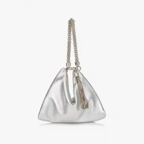 Jimmychoo/吉米周 Callie-银色金属感皮质手拿包 CALLIEMEAAA0009