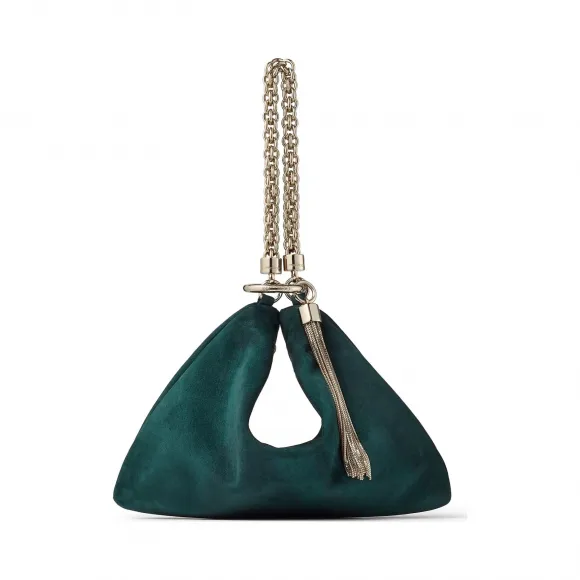 Jimmychoo/吉米周 深青色麂皮钥匙包  CALLIESUE040090