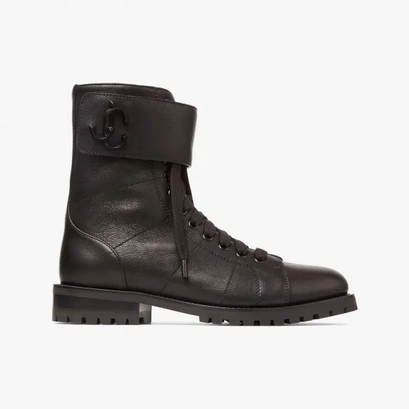 Jimmychoo/吉米周 CEIRUSFLAT-黑色软军靴 CEIRUSFLATRES010003