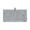 Jimmychoo/吉米周 银色太空闪粉面料推扣手拿包  CELESTESFTGAA0009
