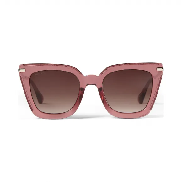 Jimmychoo/吉米周 酒红色镜框浅金色镜腿猫眼太阳眼镜  CIARAGS52ES5R025377