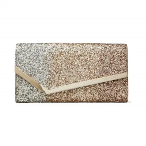 Jimmychoo/吉米周 玫瑰金色渐变闪粉皮革手拿包  EMMIEVNB0C7982