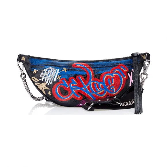 Jimmychoo/吉米周 小猪手绘图案黑红双色腰包  FAYEVZI000815