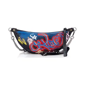 Jimmychoo/吉米周 小猪手绘图案黑红双色FAYE腰包  FAYEVZX000815