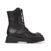 Jimmychoo/吉米周 黑色粒面皮军靴  HADLEYFLATYAS0C6123