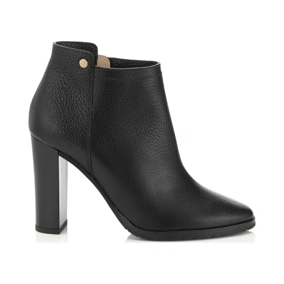 Jimmychoo/吉米周 黑色压纹粒面皮革踝靴 HART95EGT010003