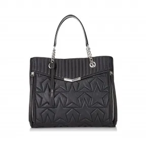 Jimmychoo/吉米周 大号黑银双色星形凸纹提花纳帕羊皮购物托特包  HELIASHOPPERLTMN000071