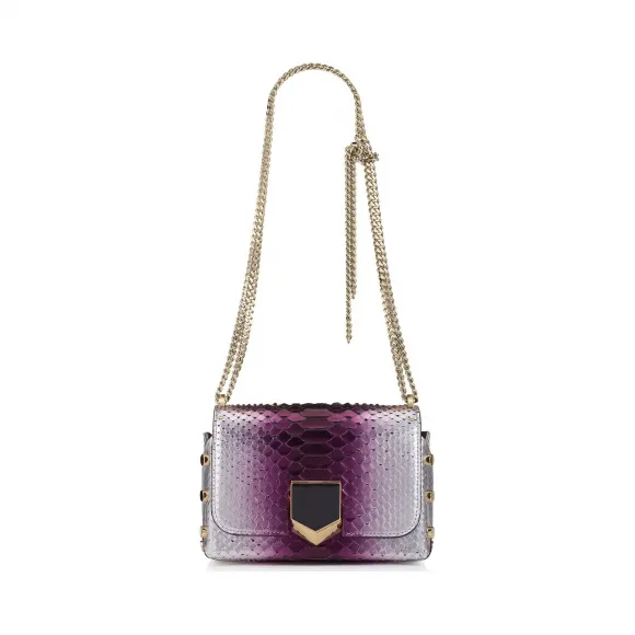 Jimmychoo/吉米周 Boho紫色和银色喷漆金属可降解蟒蛇皮单肩包 j000056064001