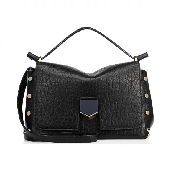 Jimmychoo/吉米周 黑色粒面皮革和纳帕皮手提包 j000060278001