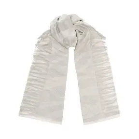 Jimmychoo/吉米周 黑色梭织提花斑马图案围巾，流苏 j000063601001