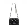 Jimmychoo/吉米周 黑色蟒蛇皮配饰铆钉和水晶肩包 j000064463001