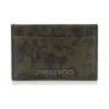 Jimmychoo/吉米周 深绿色和黑色俄罗斯花朵小牛皮卡套 j000068422001