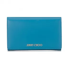 Jimmychoo/吉米周 机器人蓝色Spazzolato皮革欧式钱包 j000069686001