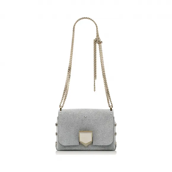 Jimmychoo/吉米周 银色亮片黄貂鱼皮单肩包 j000071081001