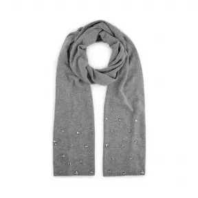 Jimmychoo/吉米周 珍珠灰色混纺羊绒针织围巾，配以水晶 j000072222001