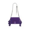 Jimmychoo/吉米周 虹膜紫色粒状皮革流苏单肩包 j000082125001