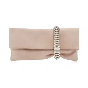 Jimmychoo/吉米周 芭蕾粉红色绒面革手拿包配马克西水晶手链 J000095051001