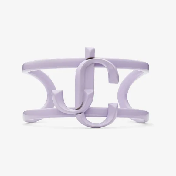 Jimmychoo/吉米周 JC MONOGRAM CUFF手镯-紫藤色珐琅漆面金属 JC 交织字母手镯 JCMONOGRAMCUFFBYY051551