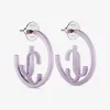 Jimmychoo/吉米周 JC MONOGRAM HOOPS耳环-紫藤色珐琅漆面金属 JC 交织字母大圈耳环 JCMONOGRAMHOOPSBYY051551