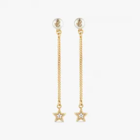 Jimmychoo/吉米周 JCStarDropEarring-水晶镶嵌星形吊坠金色金属耳坠 JCSTARDROPEARRINGJIQ0C9457