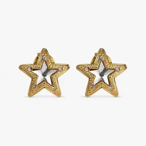 Jimmychoo/吉米周 JCStarStuds-镶施华洛世奇水晶金色金属JC星形耳钉 JCSTARSTUDSMJIOO0022