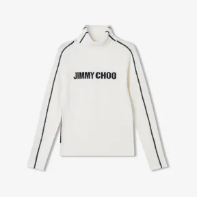 Jimmychoo/吉米周 Ski 滑雪胶囊系列JC SWEATER毛衣-Logo 饰拿铁色羊毛针织滑雪毛衣 JCSWEATER23S0730C9842