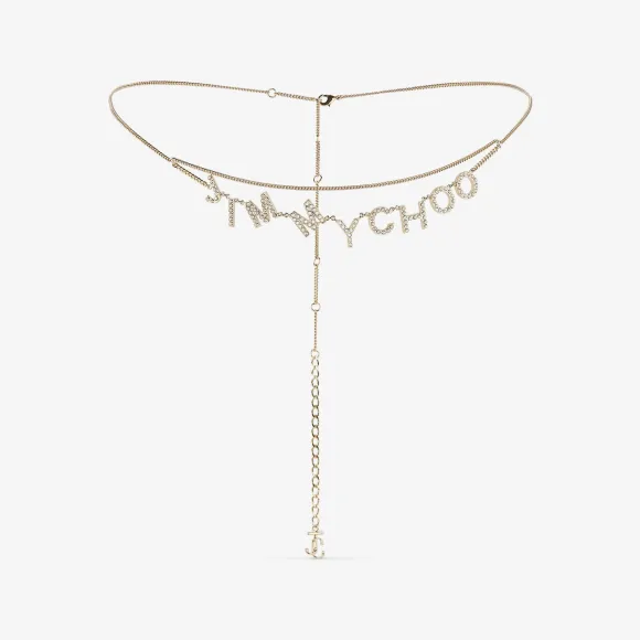 Jimmychoo/吉米周 BODYCHAIN身体链-水晶饰金色金属身体链 JIMMYCHOOBODYCHAINMJI0C3720