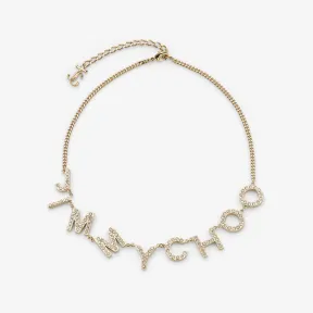 Jimmychoo/吉米周 水晶饰金色金属 JC 字母项链-探索首饰系列-选购 时尚配饰 JIMMYCHOONECKLACEMJI0C3720