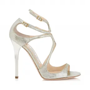 Jimmychoo/吉米周 优雅的香槟色闪光皮革凉鞋 LANCEGLE120011