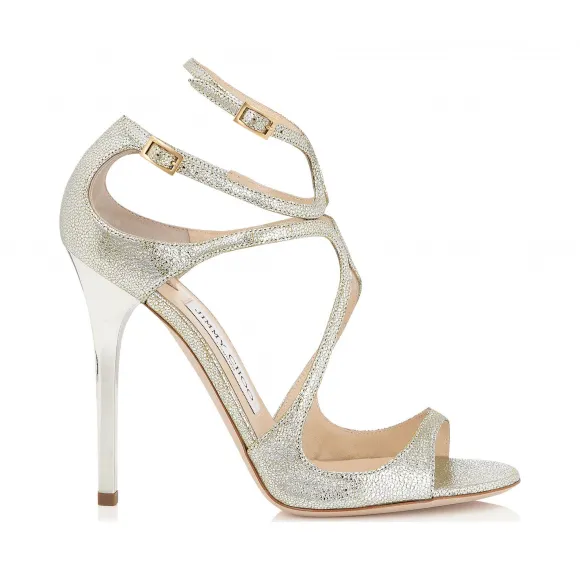 Jimmychoo/吉米周 优雅的香槟色闪光皮革凉鞋 LANCEGLE120011