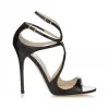Jimmychoo/吉米周 黑色漆皮凉鞋 LANCEPAT010003
