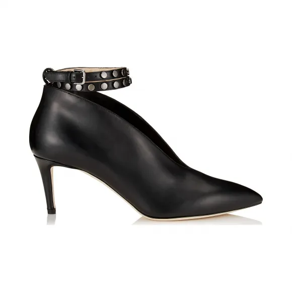 Jimmychoo/吉米周 黑色闪亮小牛皮短靴 LARK65SNC010003