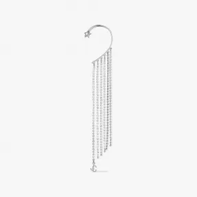 Jimmychoo/吉米周 LeftFringeEarcuff-镶施华洛世奇水晶银色星星流苏耳骨夹 LEFTFRINGEEARCUFFXYD0C5301