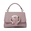 Jimmychoo/吉米周 水晶搭扣淡紫色山羊皮拼牛皮手提包  MADELINETOPHANDLESGTG050213