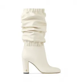 Jimmychoo/吉米周 拿铁色软质纳帕羊皮及膝靴  MAXYN85RES080258