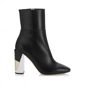 Jimmychoo/吉米周 黑色Nappa皮革踝靴 MELROSE95SNC010003