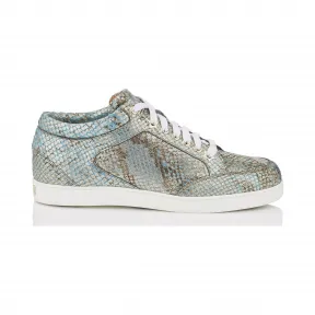 Jimmychoo/吉米周 茶玫瑰色混合金属印花印花皮革低帮运动鞋 MIAMIKPL111093