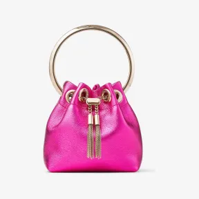 Jimmychoo/吉米周 MICRO BON BON | 桃红色金属感纳帕革迷你包 MICROBONBONMNA110038