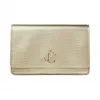 Jimmychoo/吉米周 品牌 logo 徽章装饰金属感浅金色蜥蜴纹皮迷你包  PALACECVQOO0001